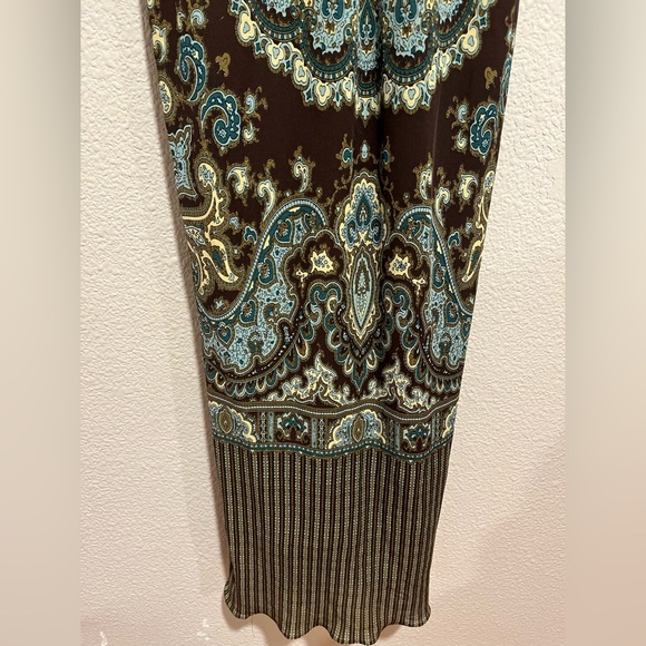 Rozae Nichols Vintage Y2K Indie Boho Paisley 100% Silk Maxi Dress USA Size Small - Picture 3 of 16